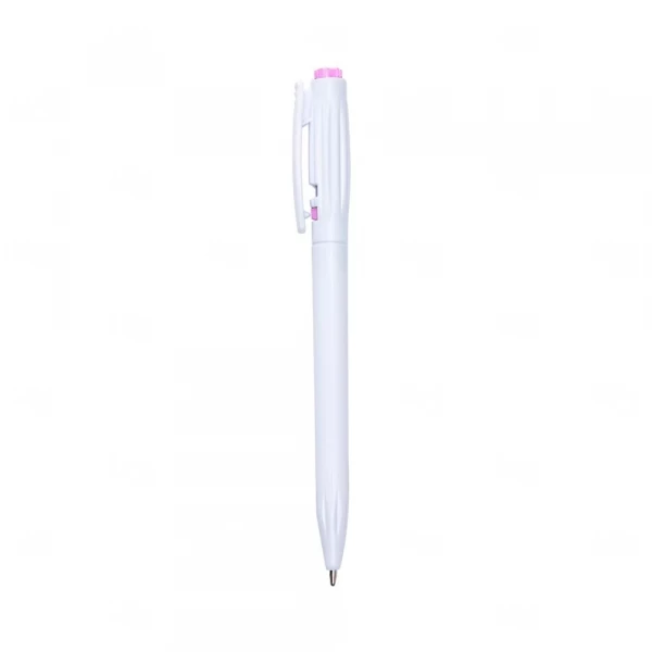 Caneta Plástica Branca Personalizada 