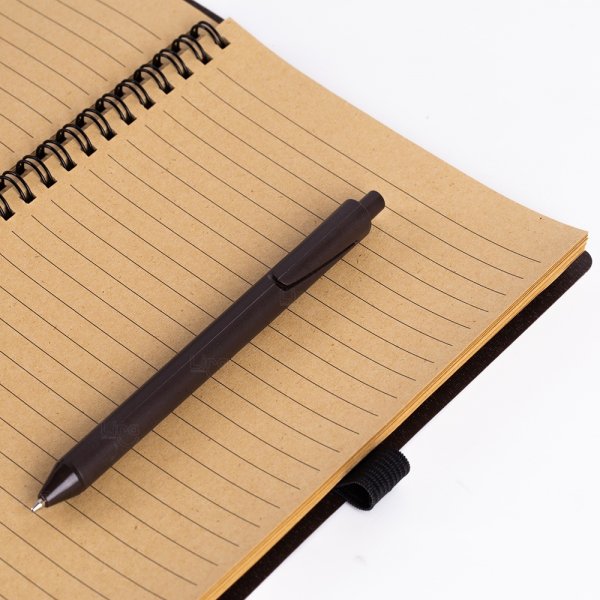 Caderno Ecológico Café com Caneta Personalizado - 21,3 x 15,7 cm 