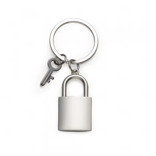 Chaveiro de Metal Personalizado em Formato de Cadeado 
