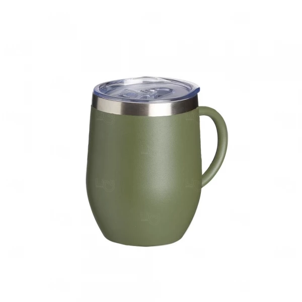 Caneca Cuia Térmica Inox 350ml Personalizada Verde