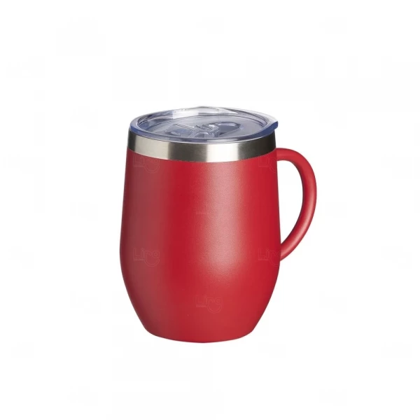 Caneca Cuia Térmica Inox 350ml Personalizada Vermelho