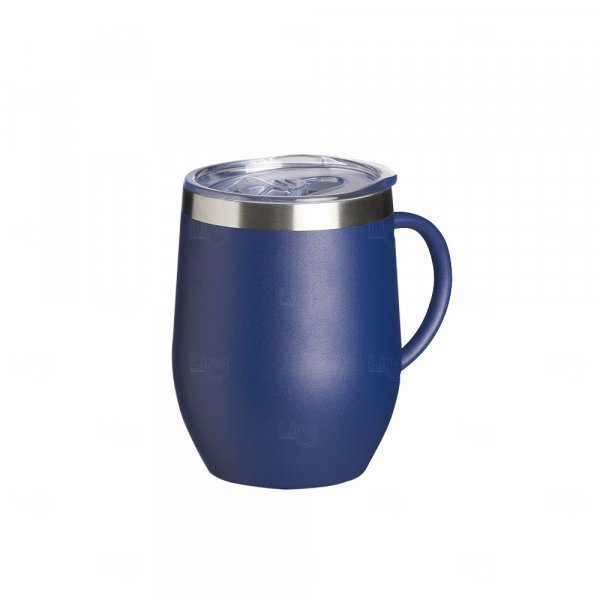 Caneca Cuia Térmica Inox 350ml Personalizada Azul
