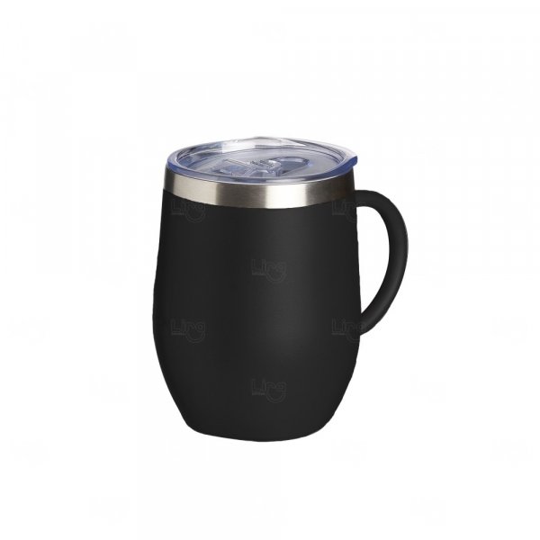 Caneca Cuia Térmica Inox 350ml Personalizada Preto