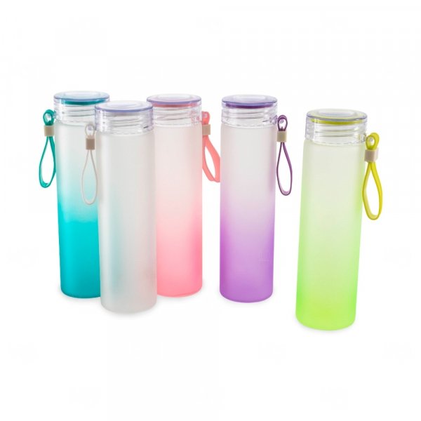 Garrafa de Vidro Jateada Personalizada - 450ml