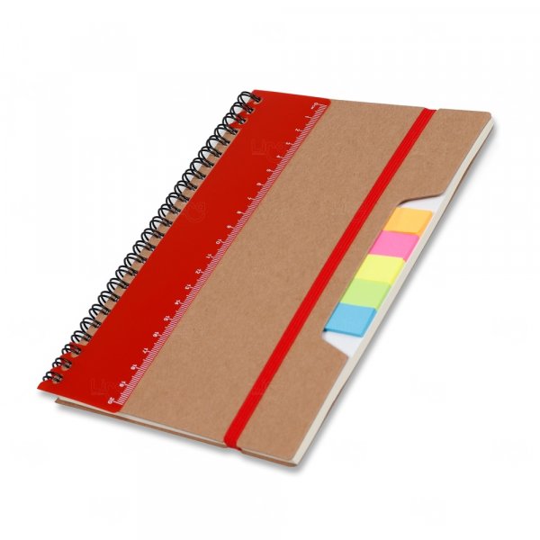 Caderno com Autoadesivos e Régua Personalizado - 21 x 15,5 cm 