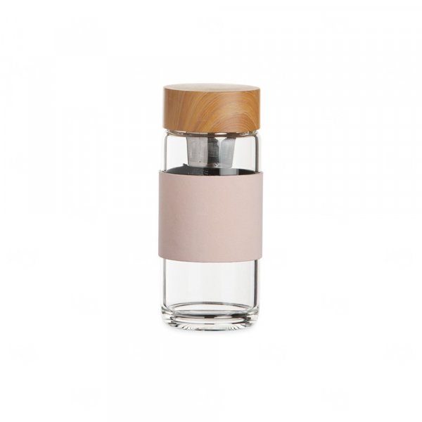 Garrafa de Vidro com Infusor e Luva Personalizada - 400ml 