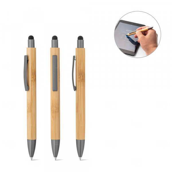 Caneta em Bambu com Touch Personalizada