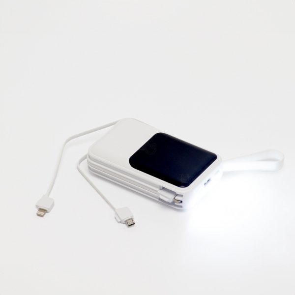 Power Bank 10.000mAh com Lanternas e Cabos Personalizado 