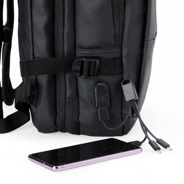 Mochila Expansível de Couro Sintético Personalizada - 36 Litros 