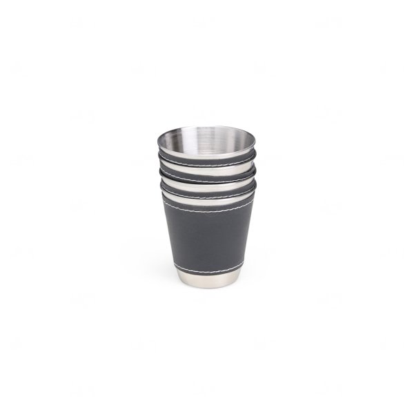 Kit Copos Inox 50ml com Case Personalizado - 4 peças 