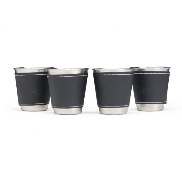 Kit Copos Inox 50ml com Case Personalizado - 4 peças 