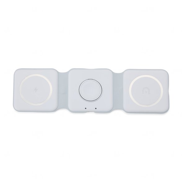 Carregador Sem Fio Magnético Triplo Para Apple Personalizado Branco
