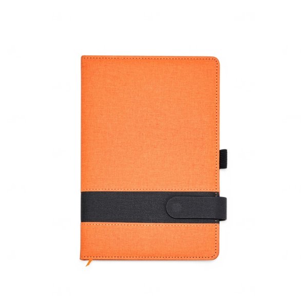Caderneta A5 em Linho Personalizada 21,2 x 14,4 cm Laranja
