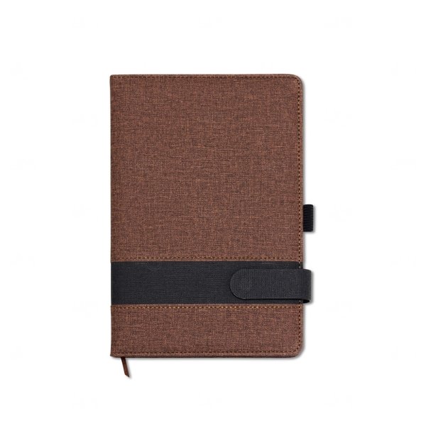 Caderneta A5 em Linho Personalizada 21,2 x 14,4 cm Marrom