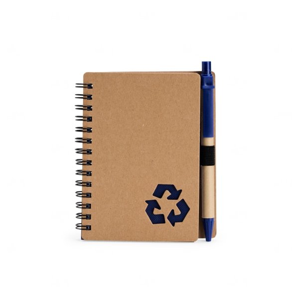 Caderno Ecológico com Caneta Personalizado - 13x10,5 cm Azul