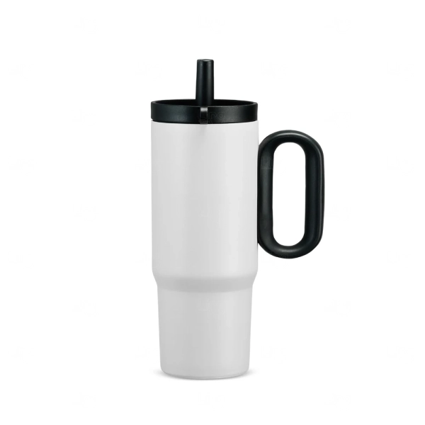 Caneca Térmica Inox 750ml com Infusor Personalizada Branco