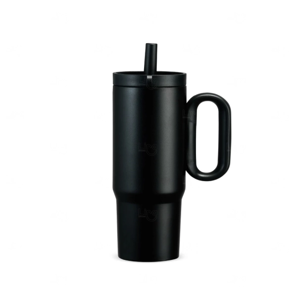 Caneca Térmica Inox 750ml com Infusor Personalizada Preto