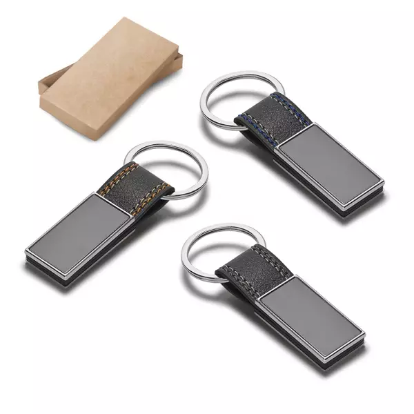 Chaveiro Metal e Couro Sintético Personalizado 