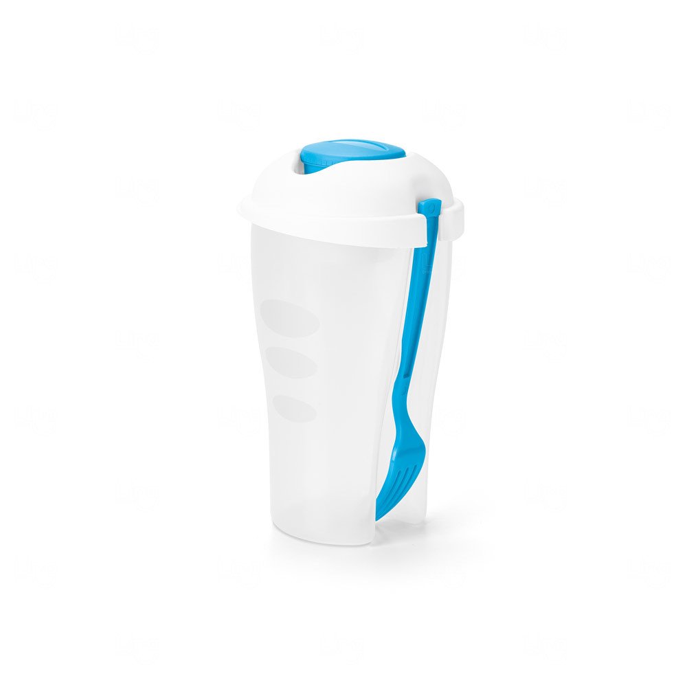 Copo para Salada 850mL Personalizado com Garfo e Molheira 