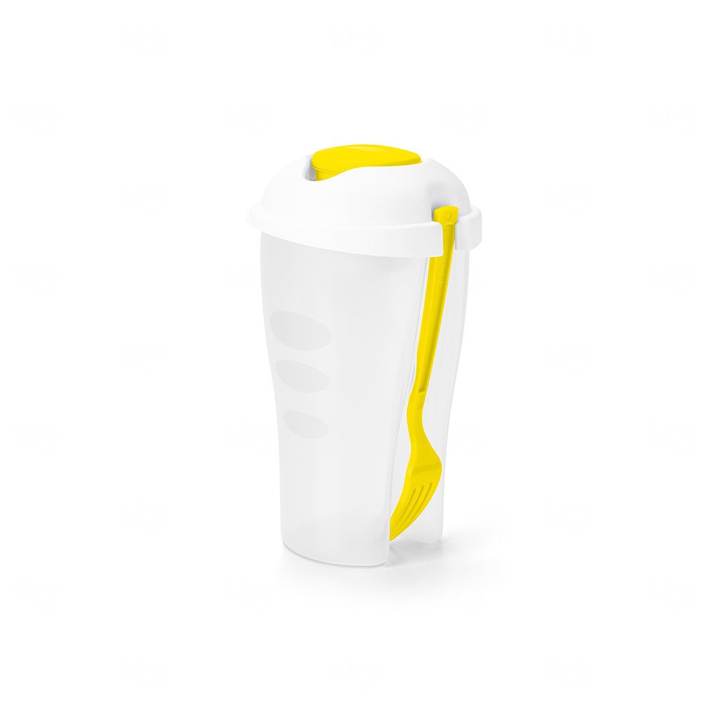 Copo para Salada 850mL Personalizado com Garfo e Molheira 