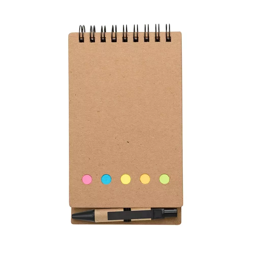 Bloco De Anotações Eco e Post It Personalizado - 15,8 x 8,8 cm Preto