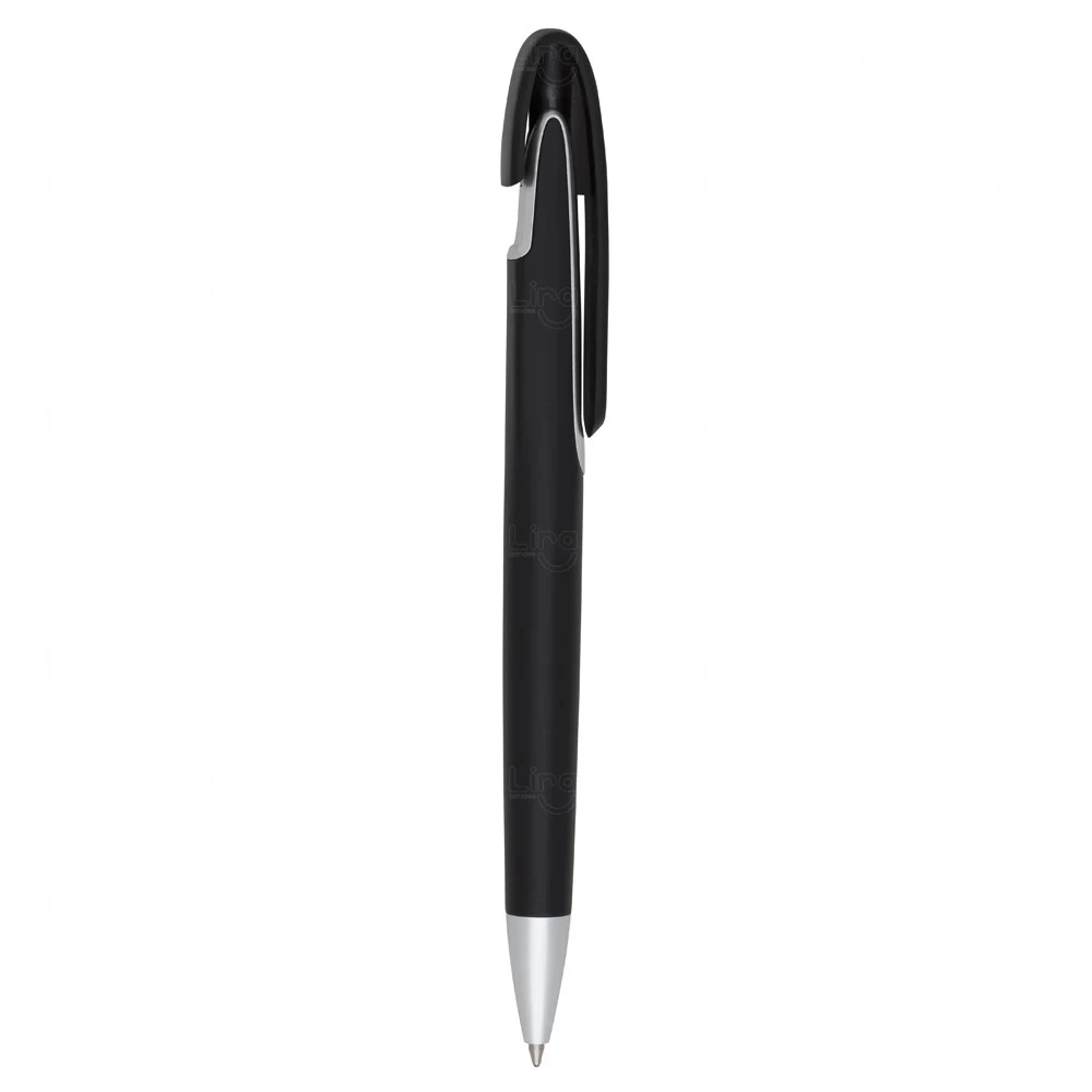 Caneta Plástica Personalizada Preto