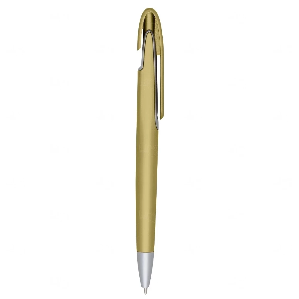 Caneta Plástica Personalizada Dourado