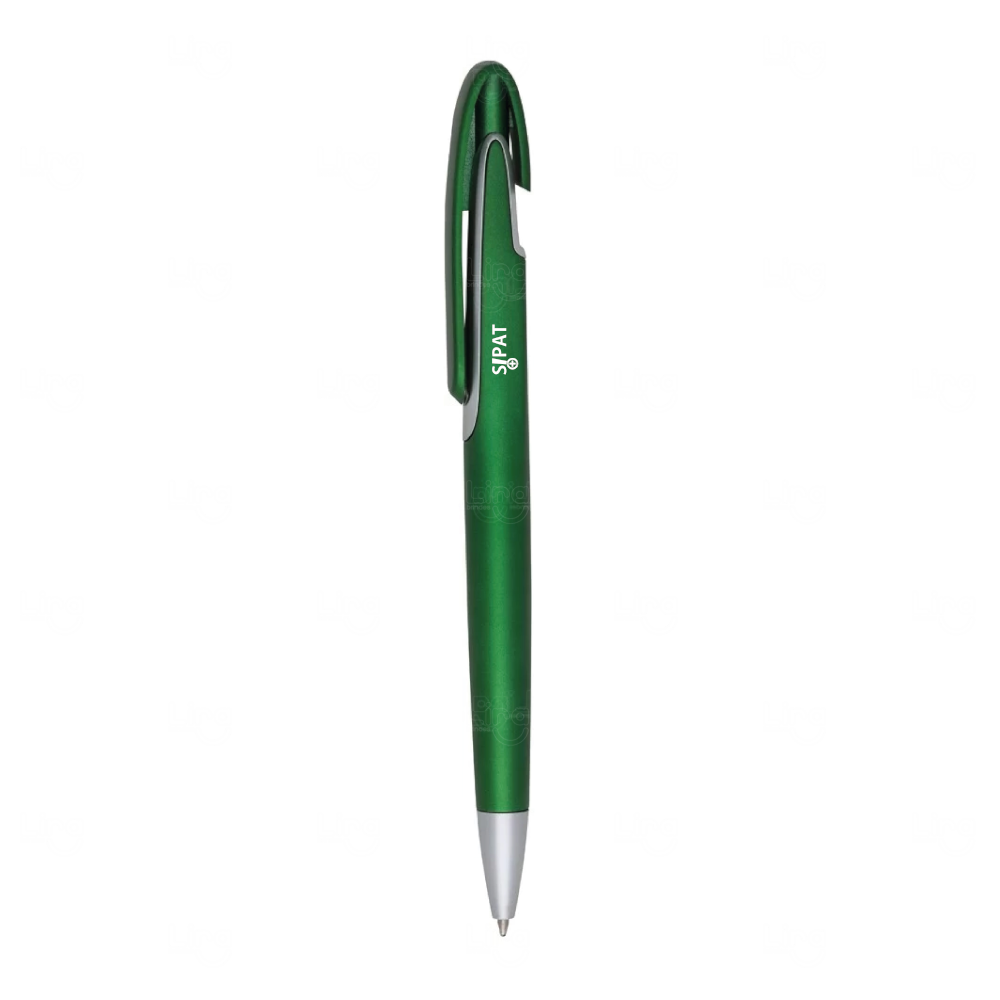 Caneta Plástica Personalizada Verde