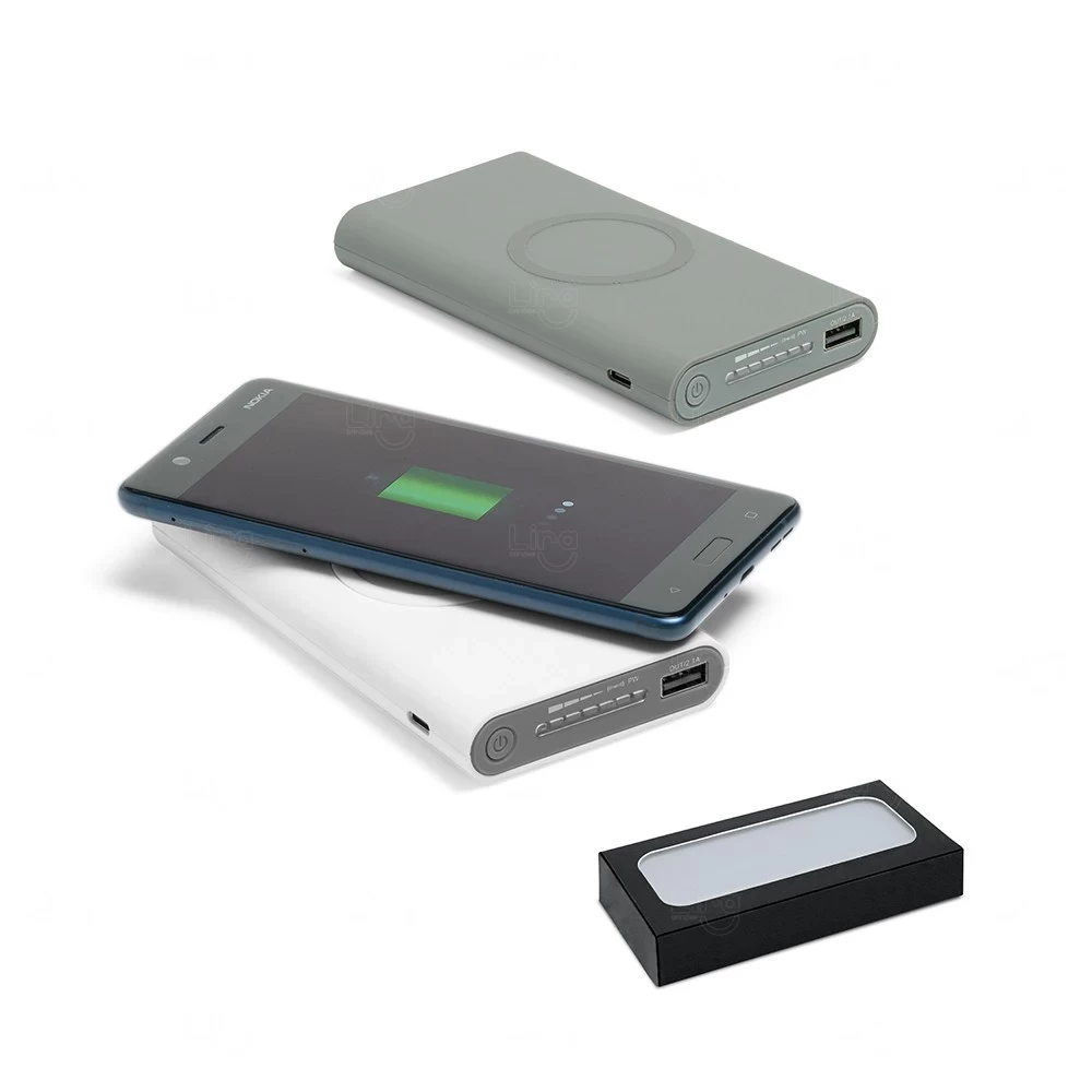 Bateria Power Bank Wireless Personalizada - 10.000mAh 