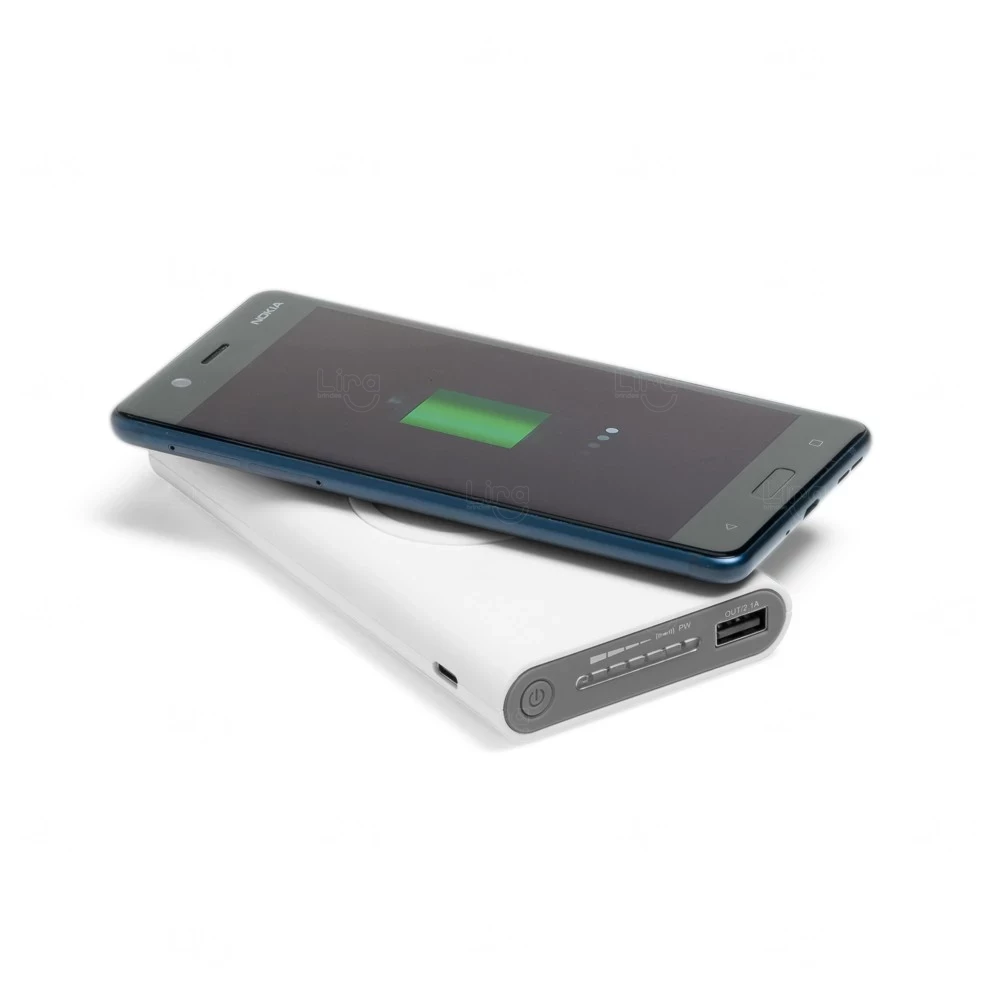 Bateria Power Bank Wireless Personalizada - 10.000mAh 