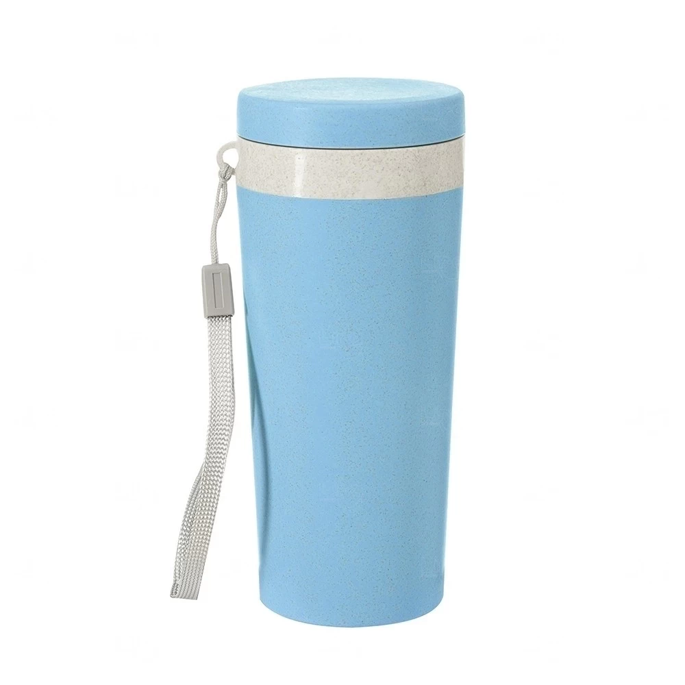 Copo Fibra de Bambu 350ml Isotérmico Personalizado Azul