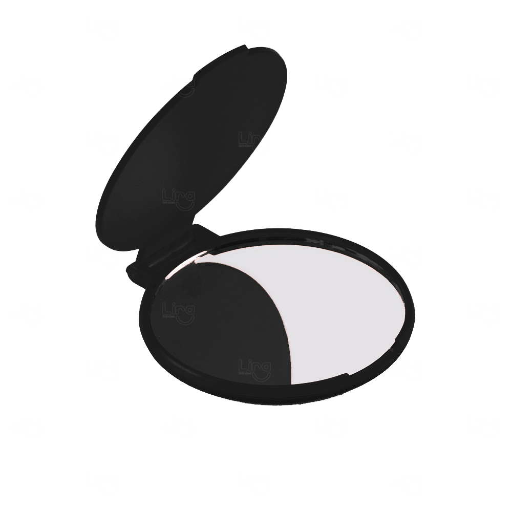 Espelho Redondo Plástico Personalizado - 6x5cm Preto