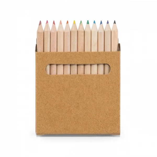 Caixa com 12 Mini Lápis de Cor Personalizada 