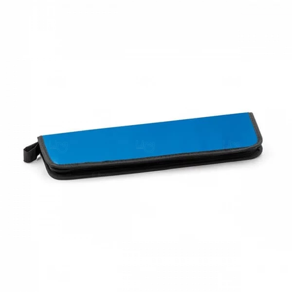 Kit Churrasco Personalizado 2 Peças com Estojo Colorido Azul