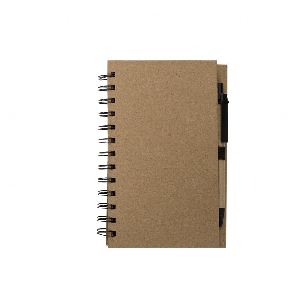 Caderneta Ecológica com Caneta Personalizada - 18,2 x 12,1 cm Preto