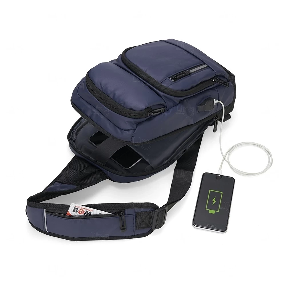 Mochila de Ombro 10L em Couro Sintético Personalizada 