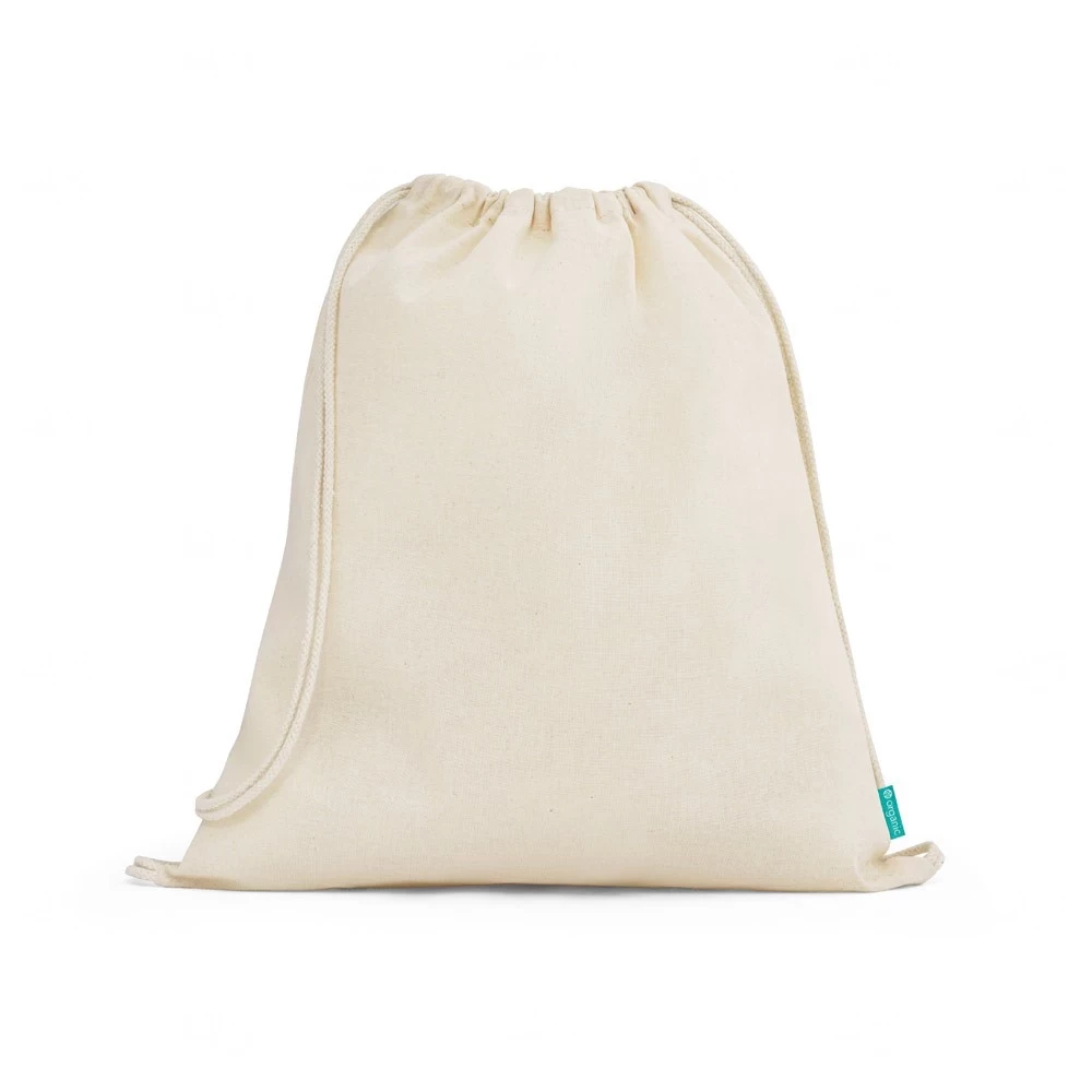 Sacochila Ecológica em Algodão Personalizada - 41 x 37 cm Natural