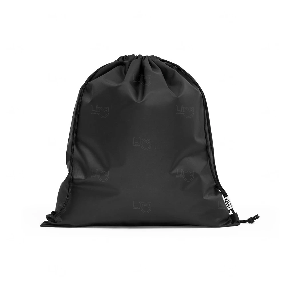 Sacochila Poliéster Reciclado Personalizada - 41 x 37 cm Preto