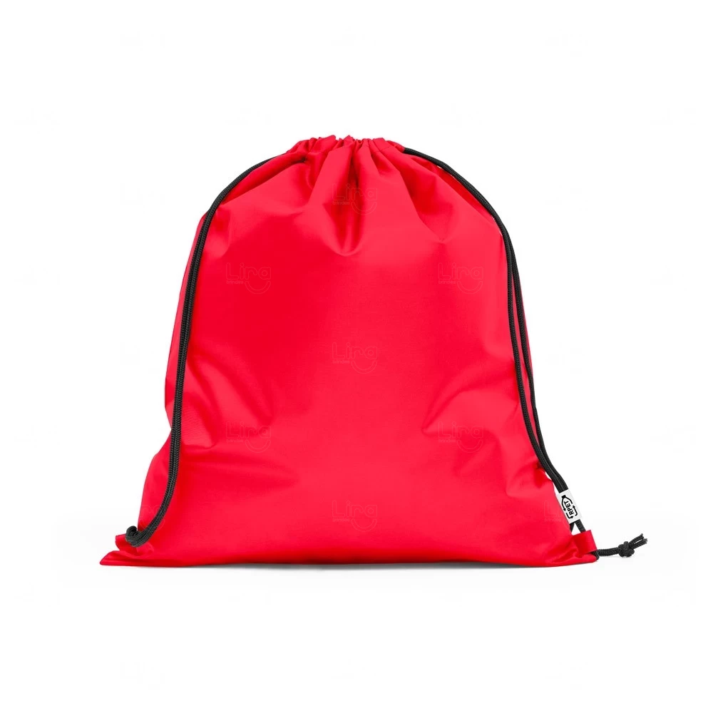 Sacochila Poliéster Reciclado Personalizada - 41 x 37 cm Vermelho