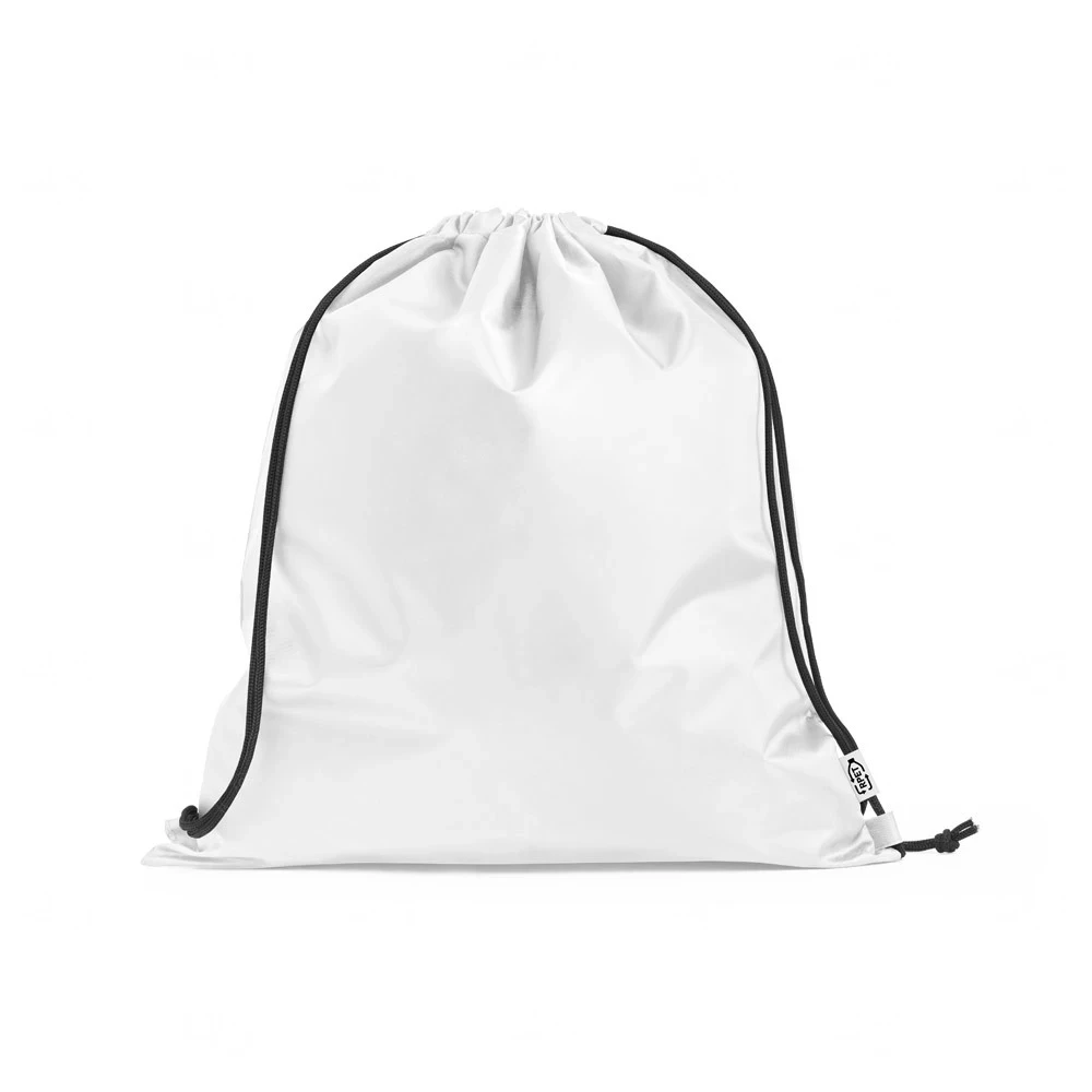 Sacochila Poliéster Reciclado Personalizada - 41 x 37 cm Branco
