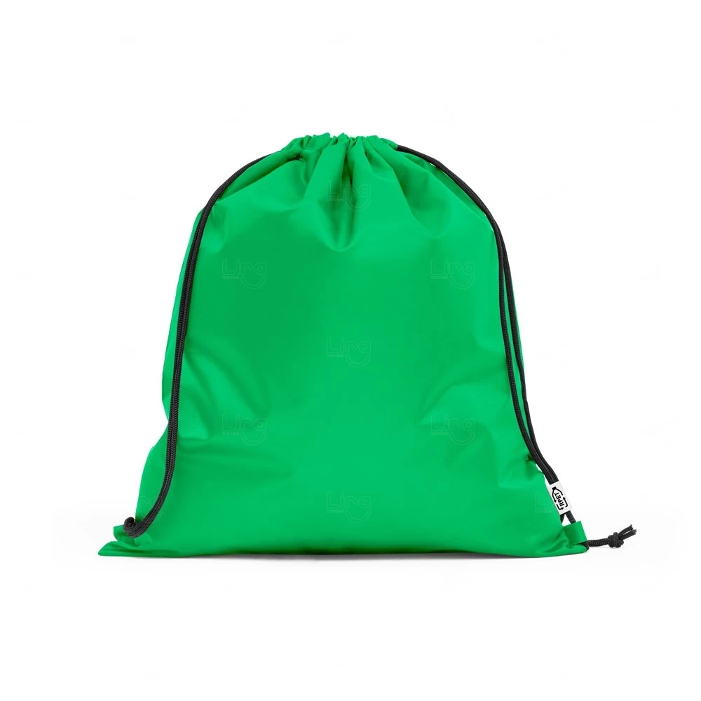 Sacochila Poliéster Reciclado Personalizada - 41 x 37 cm Verde Escuro