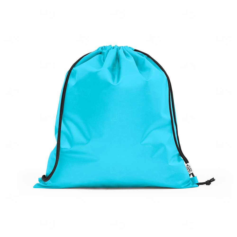 Sacochila Poliéster Reciclado Personalizada - 41 x 37 cm Azul Claro