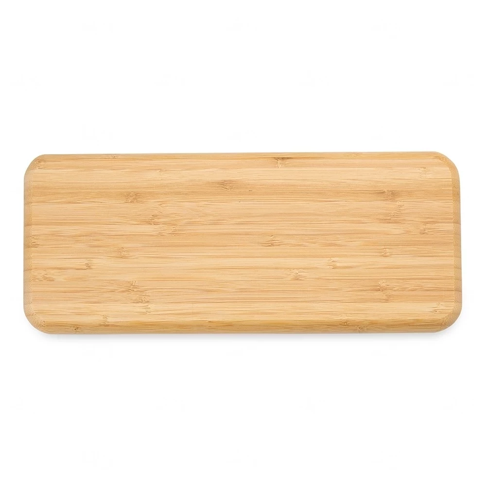 Petisqueira Retangular de Bambu 36x15cm Personalizada 