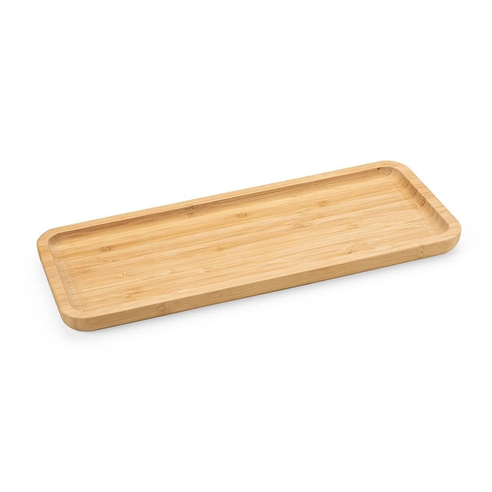 Petisqueira Retangular de Bambu 36x15cm Personalizada 