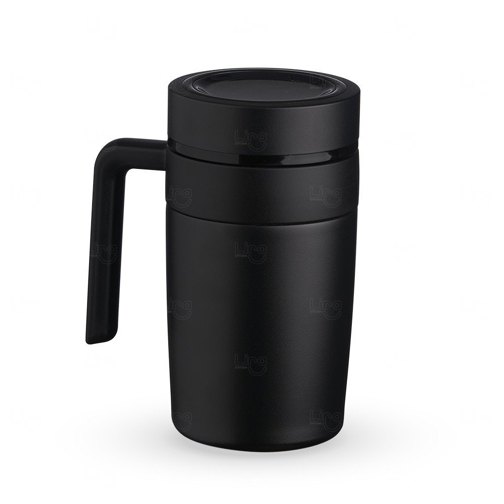 Caneca Térmica 500ml com Display LED Personalizada Preto
