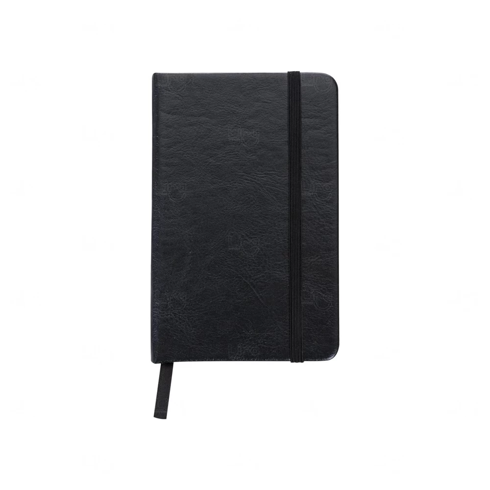 Moleskine em Couro Sintético Personalizado - 14,4 x 8,8 cm Preto