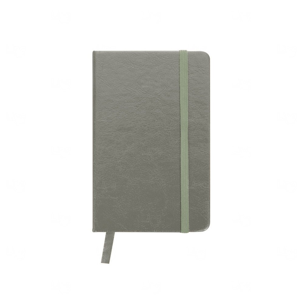 Moleskine em Couro Sintético Personalizado - 14,4 x 8,8 cm Cinza