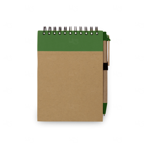 Bloco Ecológico com Caneta Personalizado - 14,5 x 10,5 cm Verde