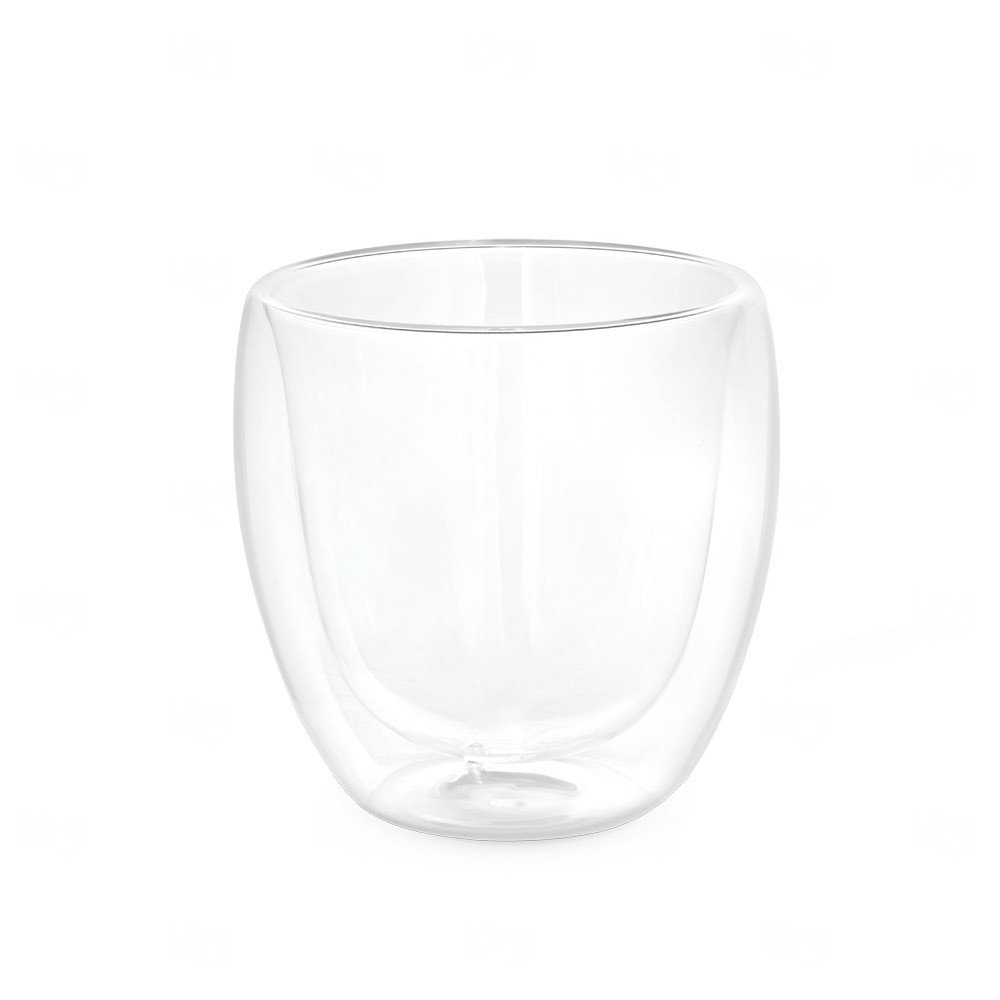 Copo de Vidro com Parede Dupla Personalizado - 220ml 