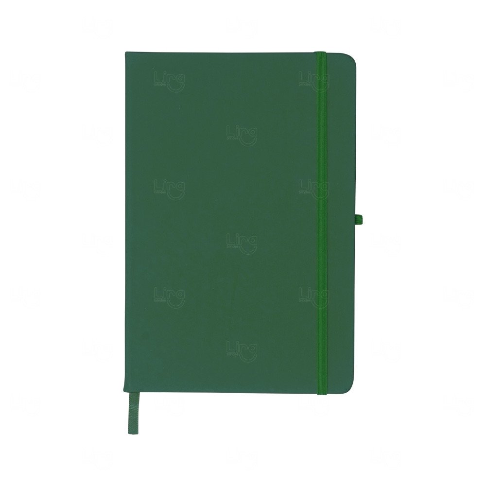 Moleskine Emborrachado c/ Porta Caneta Personalizado - 21,2x14 cm Verde